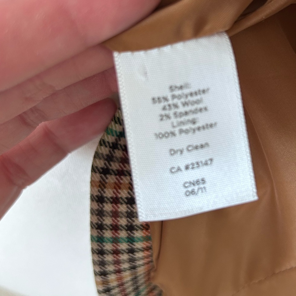 Talbots Women’s Plaid Tailored Blazer Jacket Brown Multicolor Houndstooth Size 6 - Picture 9 of 9